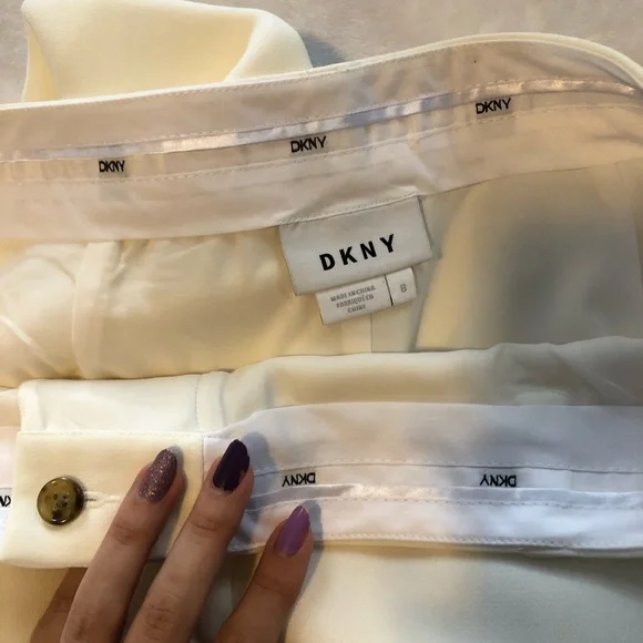 DKNY Hook/zip Closing Wide Leg Dress Pants - Picture 3 of 5